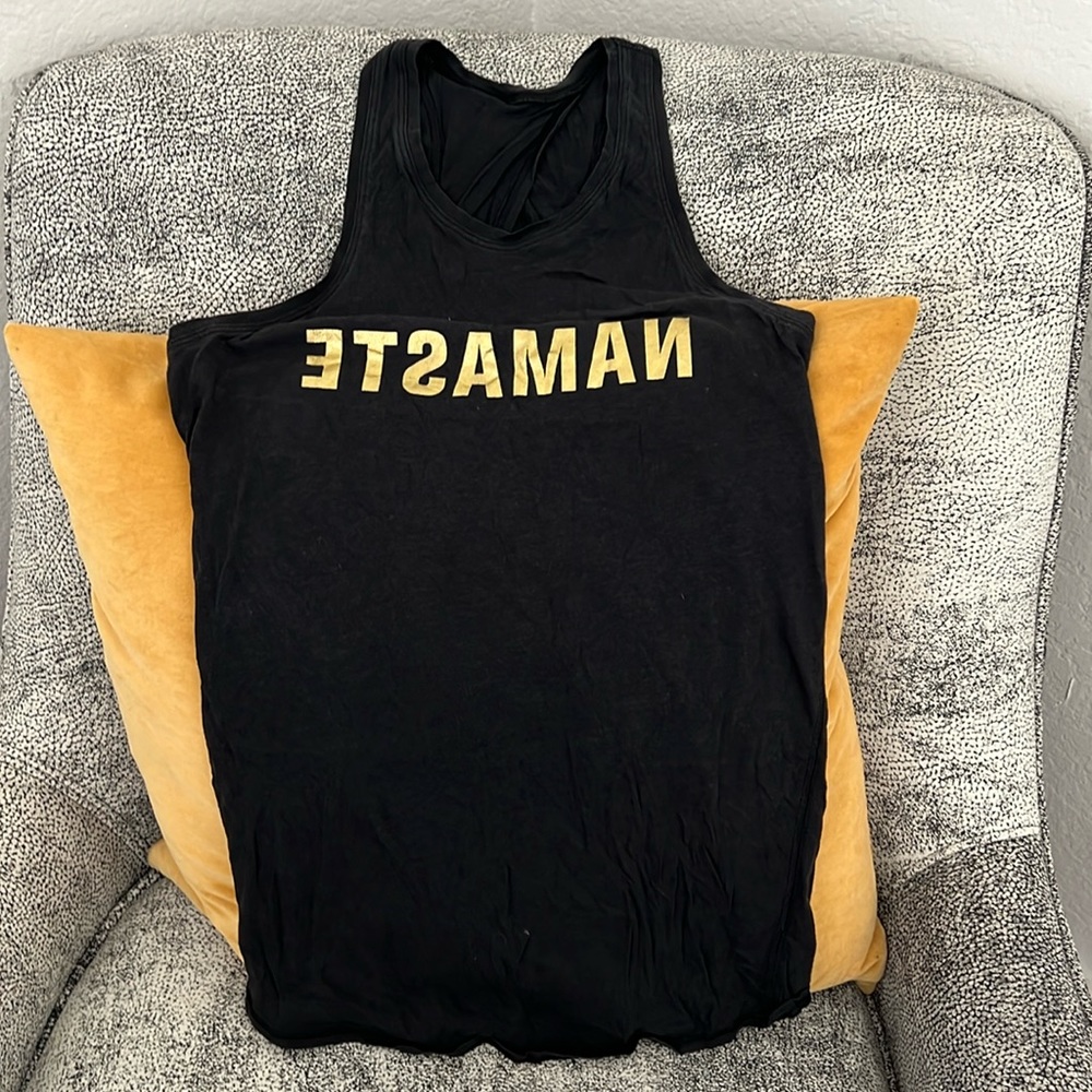 Namaste open tie back tank top